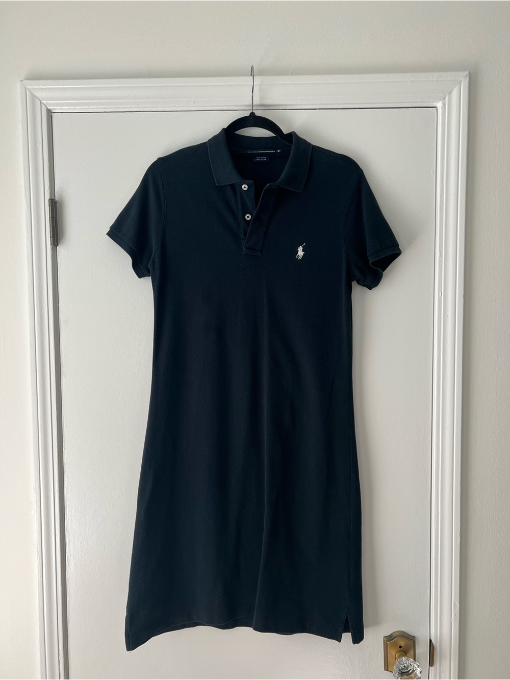 Ralph Lauren Black Polo Shirt Dress with White Pony
